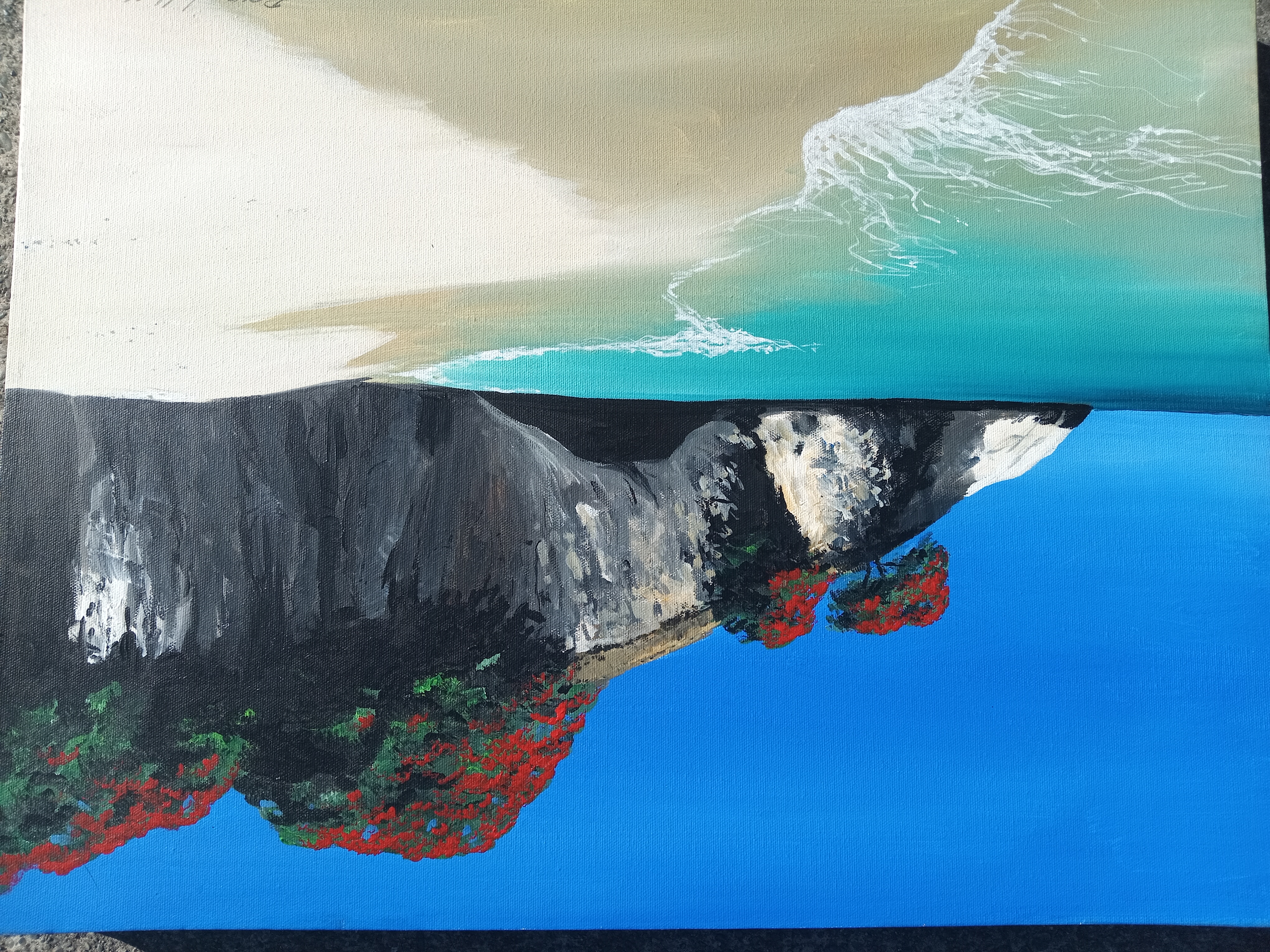 Pohutukawa on a cliff